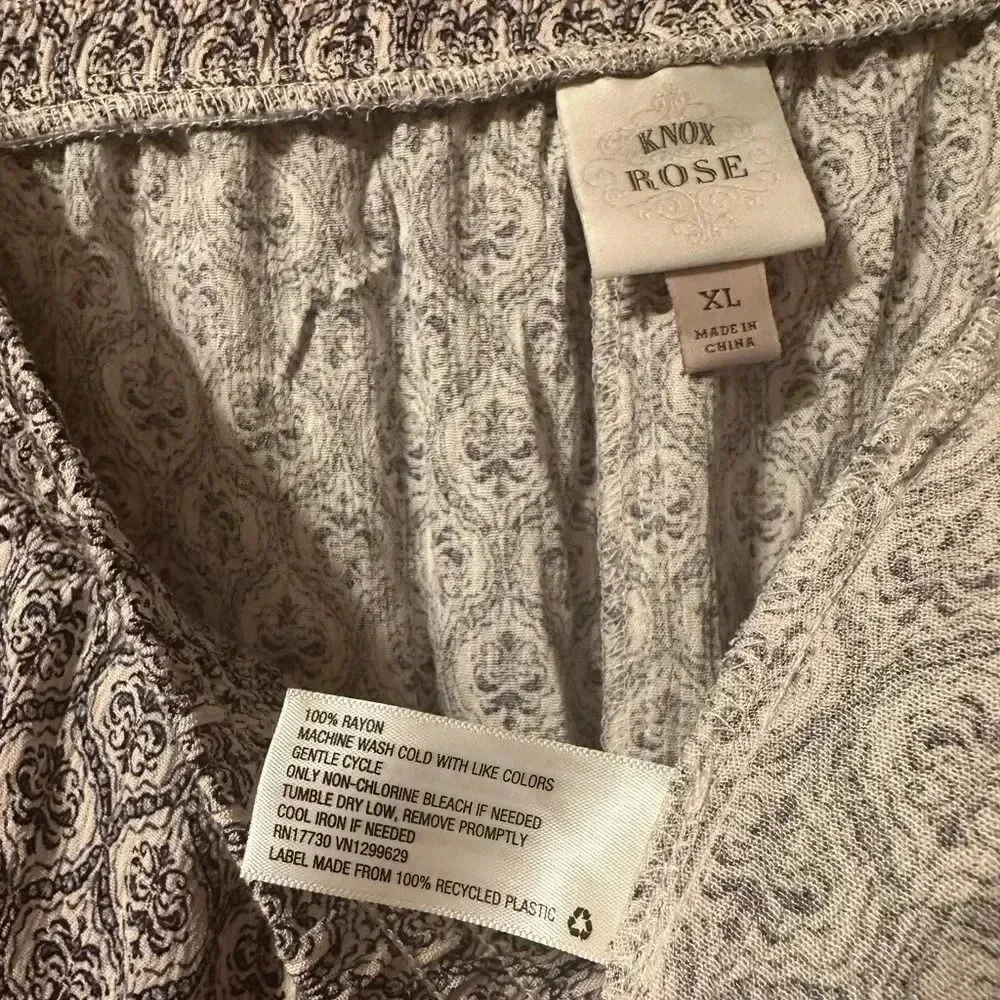 Knox Rose NWOT Women's Mid-Rise Wide Leg Flowy Pants - Picture 3 of 8